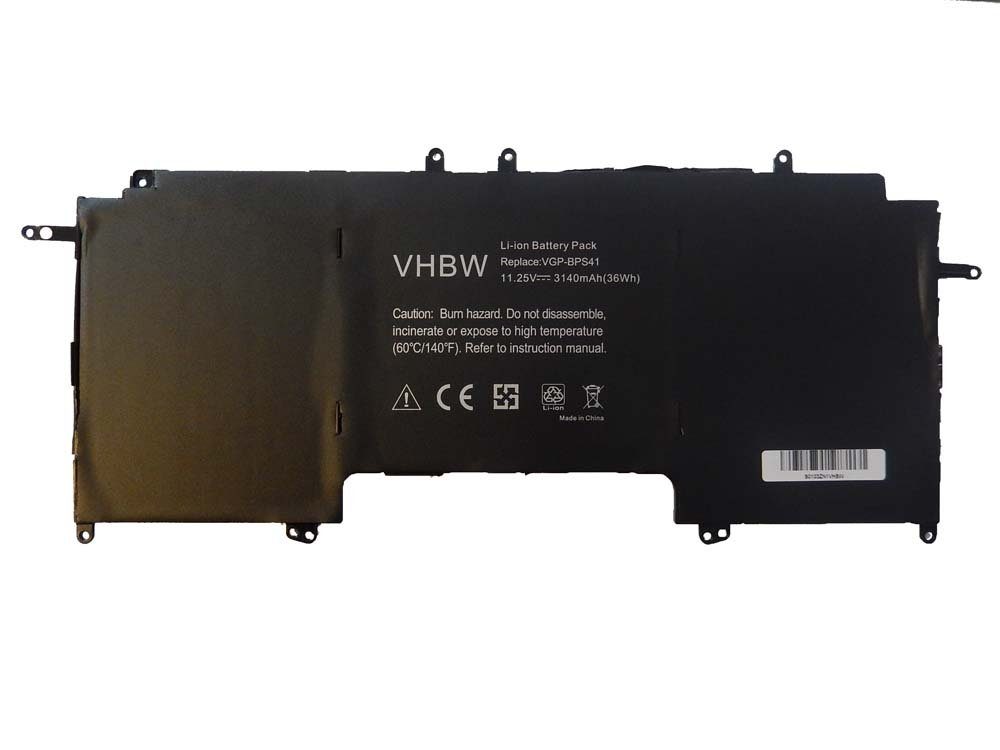 vhbw Akku passend für Sony SVF13N17, SVF13N17PW/B, SVF13N12CW, SVF13N13CXB, Laptop-Akku Akku Li-Ion 3140 mAh (11,25 V, 1 St), Leistungsfähiger Austausch-Akku für Notebook, Wiederaufladbar, Jede