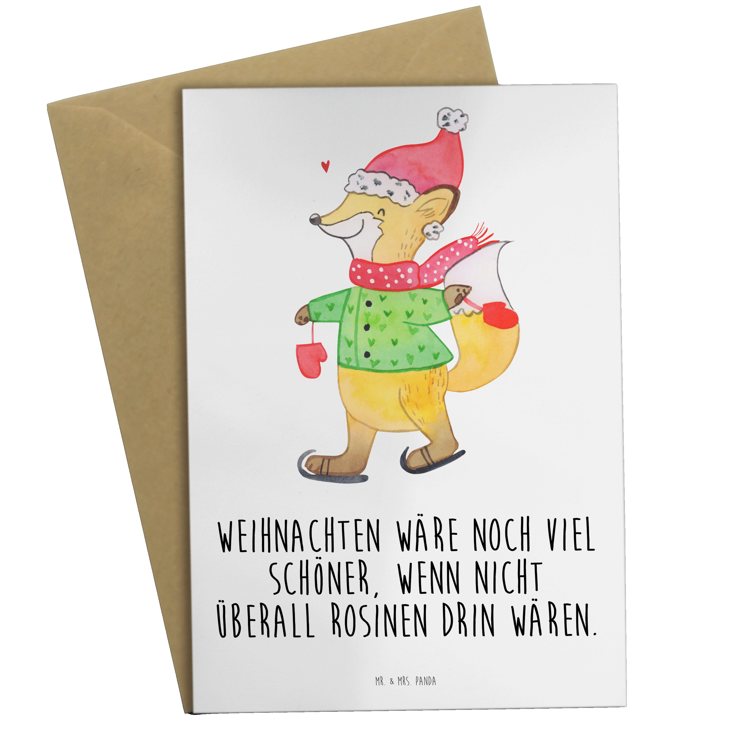 Weiß Geschenk, Fuchs Panda - - Karte, & Grußkarte Mr. Einladungskarte, Schlittschuhe Mrs. Winte