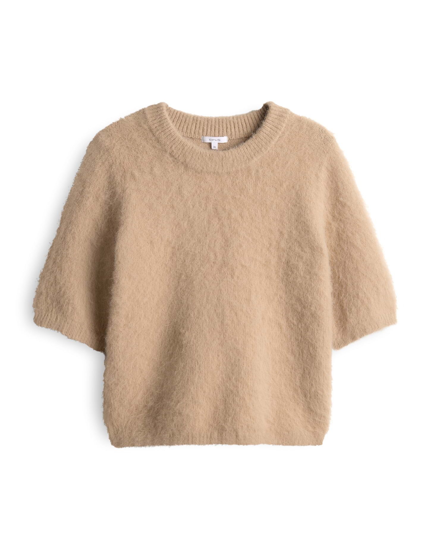 OPUS Kurzarmpullover PLAUSH mit Wollanteil Halbarm, günstig online kaufen