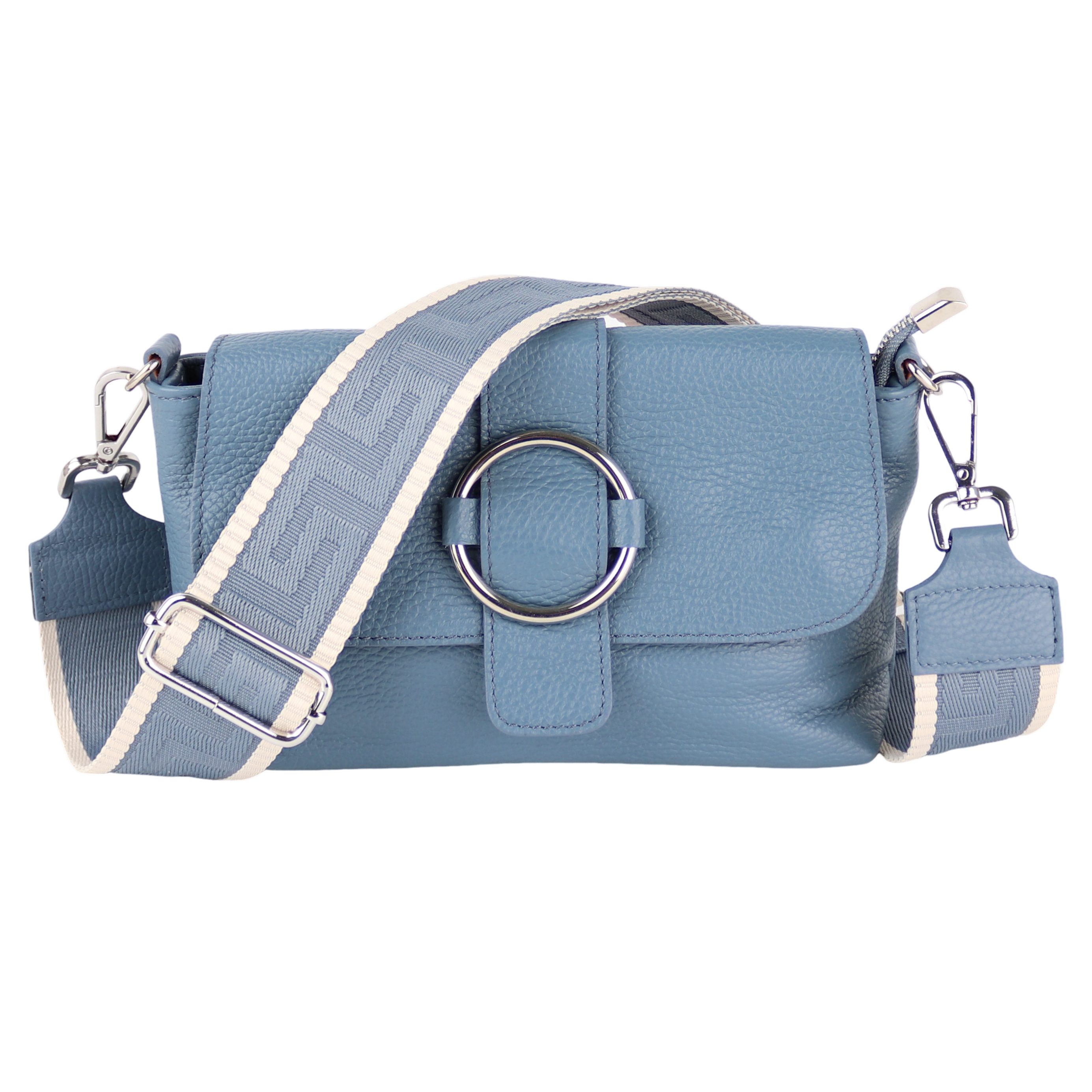 MIRROSI Umhängetasche Damen, Echtleder, Leder, Made in Italy, Umhängetasche, (Schultertasche für jeden Anlass (1 Tasche mit 1 oder 2 Gurte), 26x15x8cm), Crossbody Bag, Schwarz, gemusterten& verstellbaren Schulterriemen