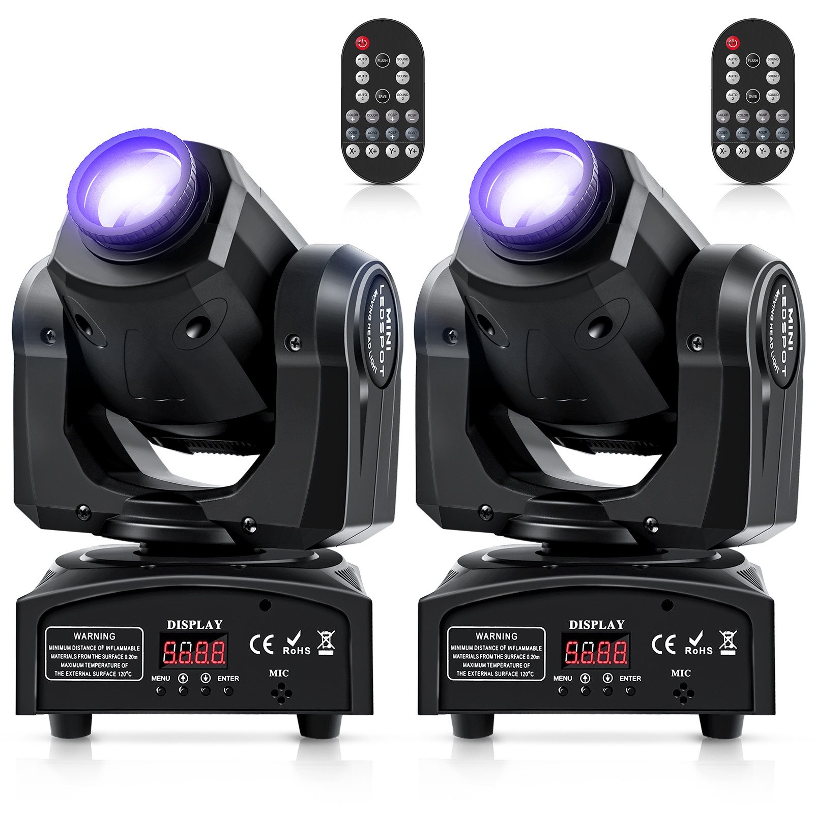 ZonQoonz Discolicht 120W Gobo Moving Head Licht, Fernbedienung & DMX für Disco DJ Party
