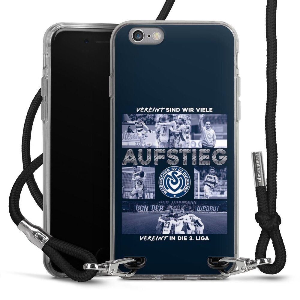 DeinDesign Handyhülle MSV Duisburg Aufstieg Offizielles Lizenzprodukt, Apple iPhone 6s Handykette Hülle mit Band Case zum Umhängen