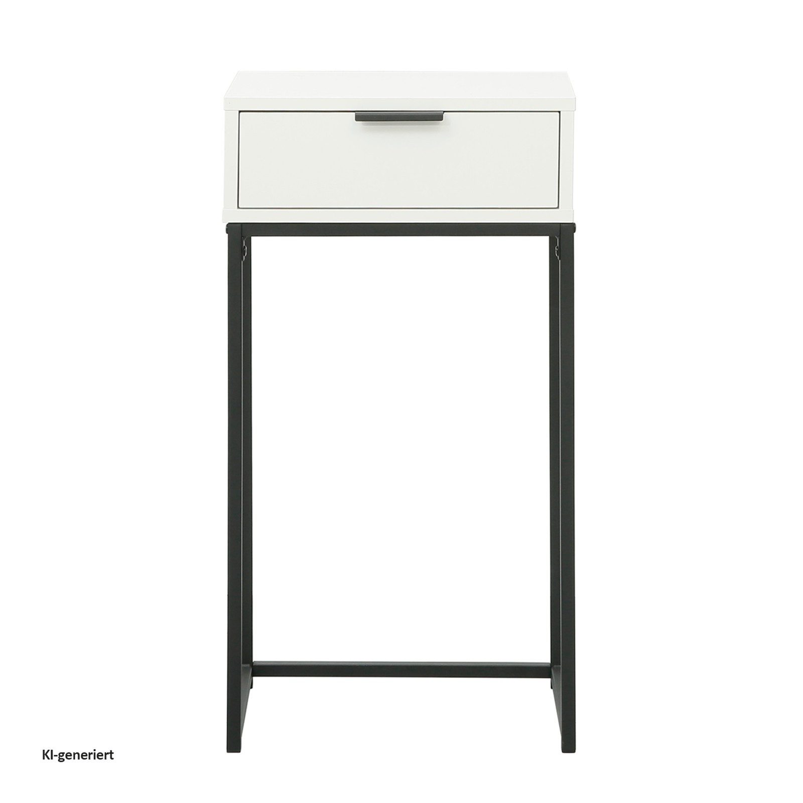 HTI-Living Beistelltisch Konsolentisch Cedrik 40 cm mit Schublade Weiß-Schwarz (Stück, 1-St., 1 Konsolentisch) – Bild 2 von 5