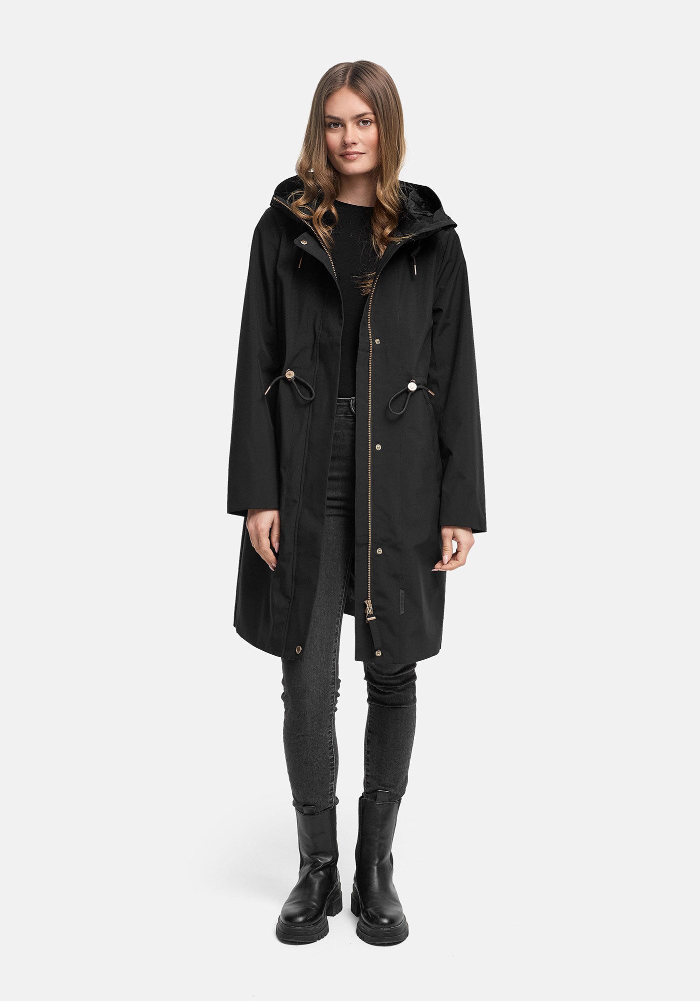 Marikoo Outdoorjacke Zilandaa Moderner Outdoorparka mit Kapuze und Kordelzug