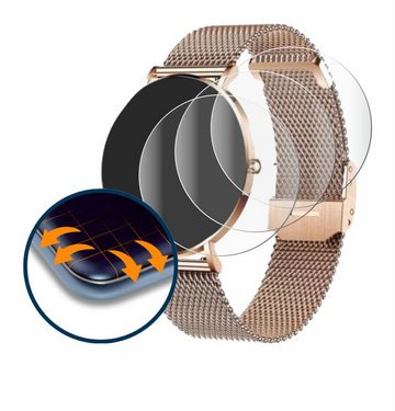 Savvies Full-Cover Schutzfolie für Xcoast X-Watch Siona 2, Displayschutzfolie, 4 Stück, 3D Curved klar
