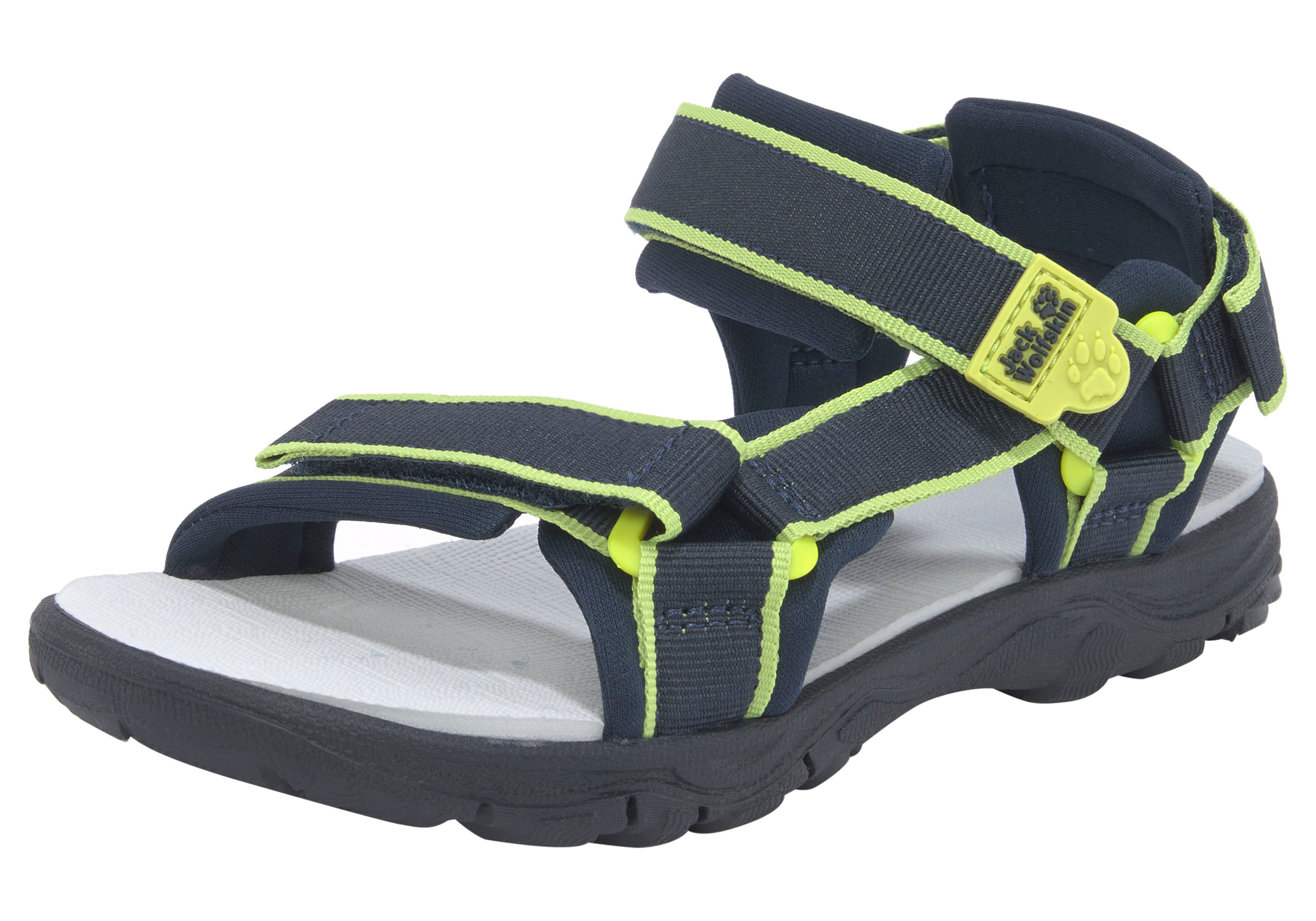 Sandale Wolfskin SEAS blue-lime Jack Klettverschluss mit 3 K SEVEN