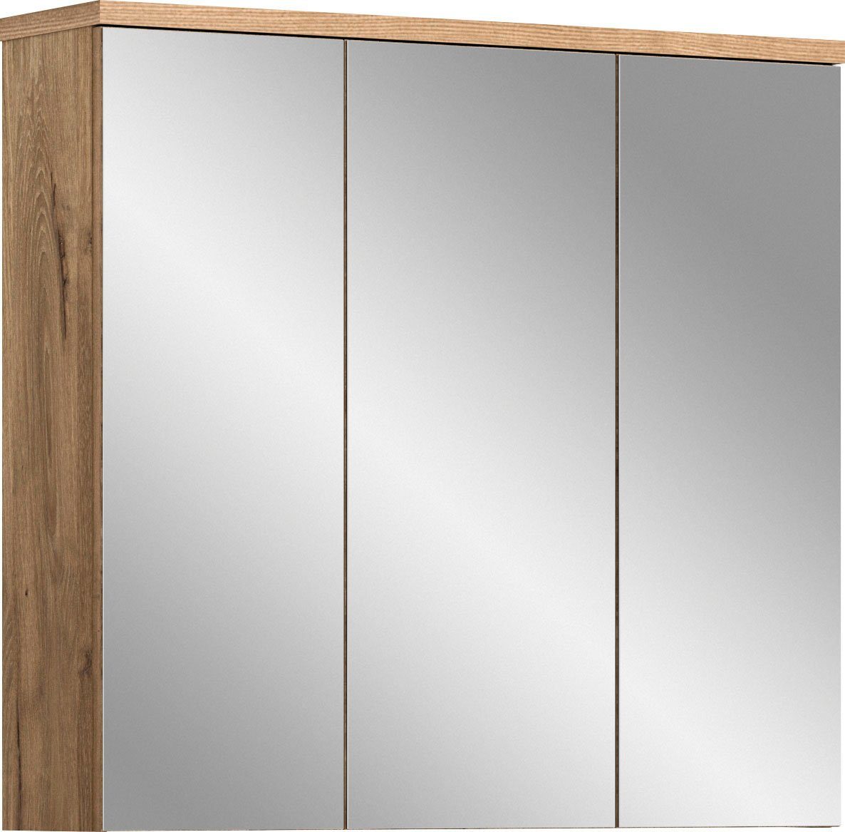 cm Dolo Badezimmerspiegelschrank Breite welltime Badmöbel, 3 (1-St) 80 Spiegeltüren,