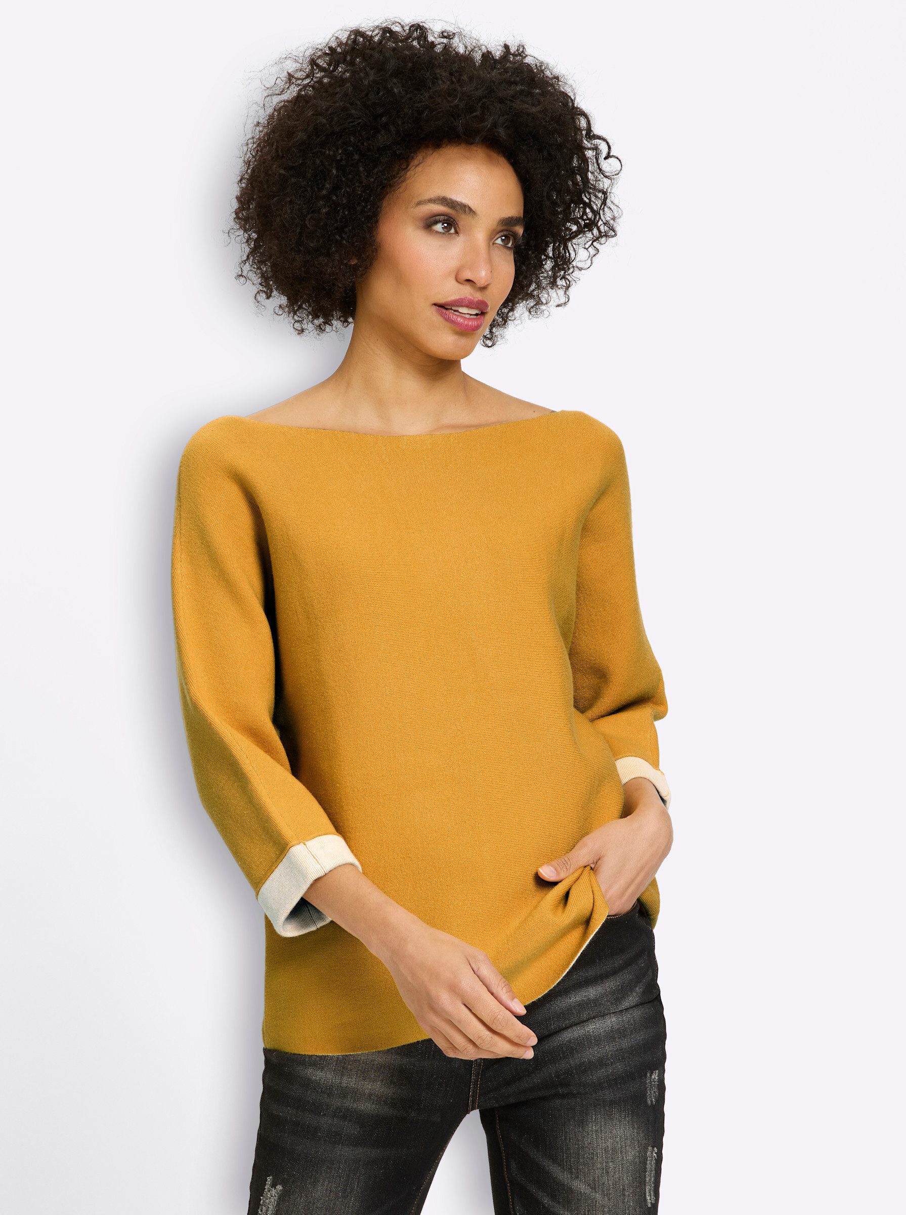 heine Strickpullover Pullover 3/4-Arm Jacquard