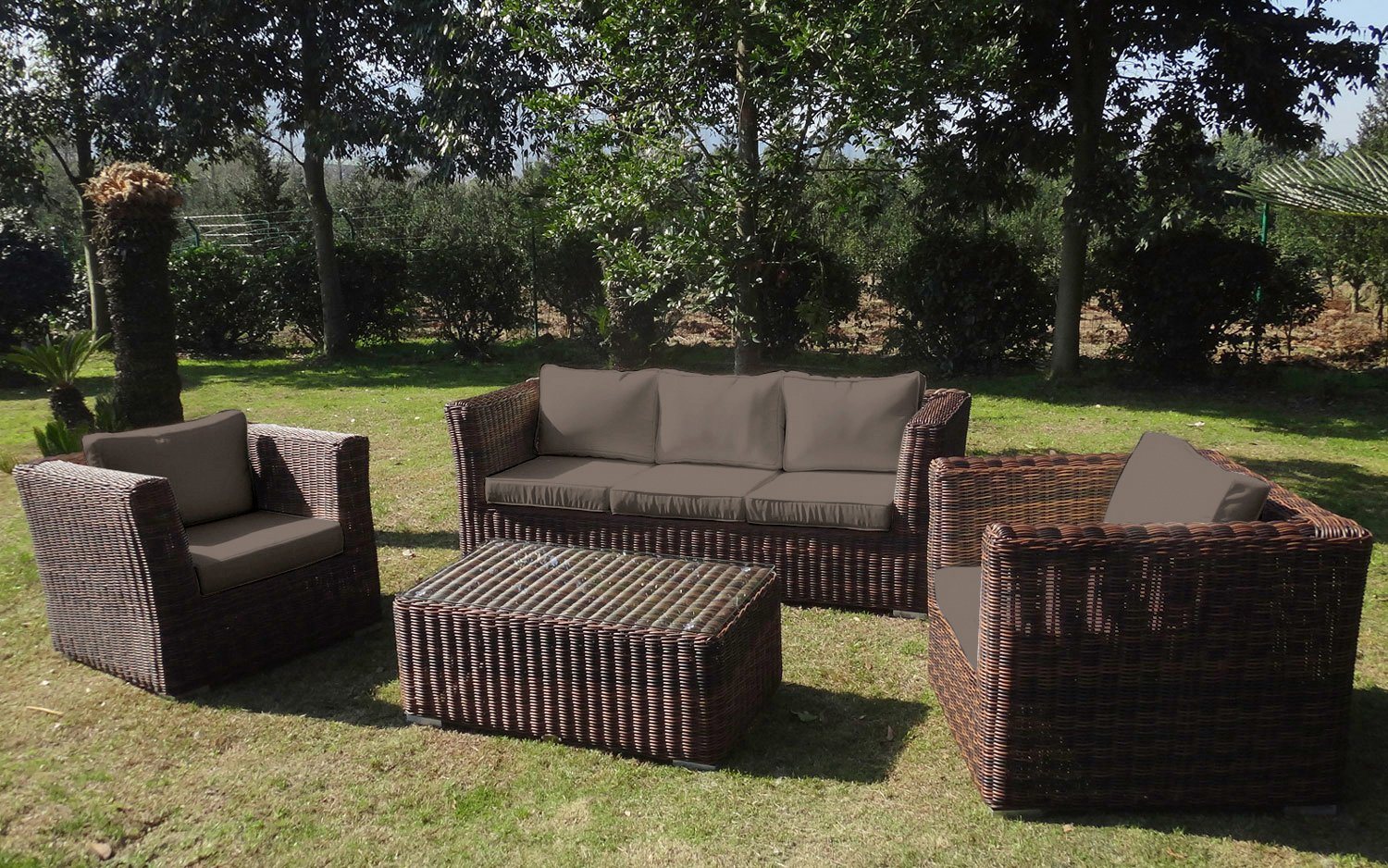 Loungeset »Funky«, 14-tlg., 3er Sofa, 2 Sessel, Tisch 100x58x40 cm, Polyrattan Loungeset »Funky«, 14-tlg., 3er Sofa, 2 Sessel, Tisch 100x58x40 cm, Polyrattan
