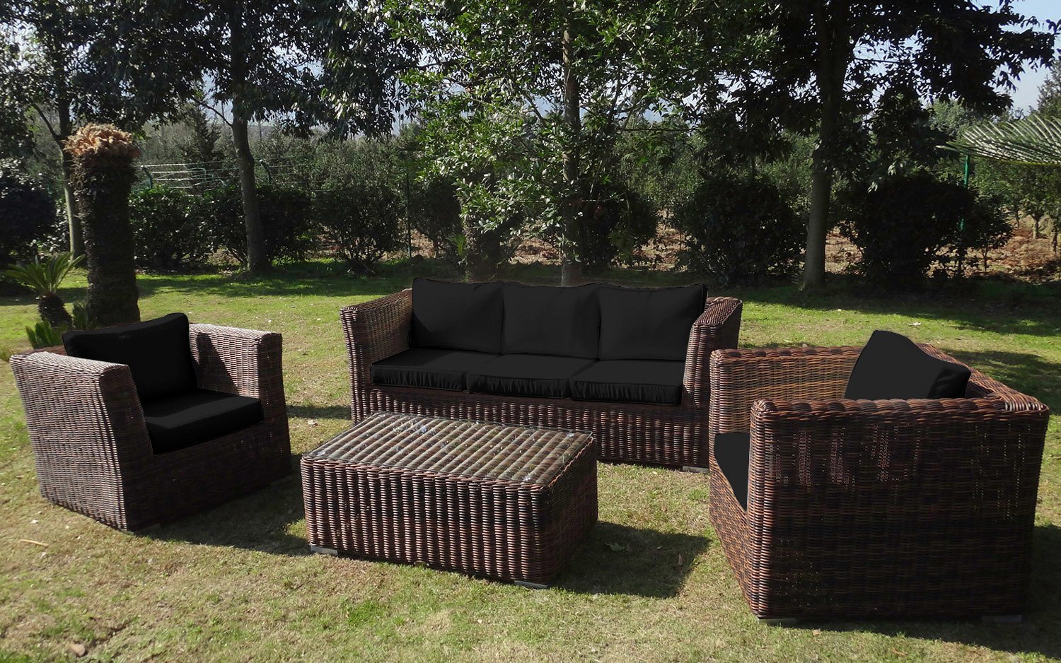 Loungeset »Funky«, 14-tlg., 3er Sofa, 2 Sessel, Tisch 100x58x40 cm, Polyrattan Loungeset »Funky«, 14-tlg., 3er Sofa, 2 Sessel, Tisch 100x58x40 cm, Polyrattan