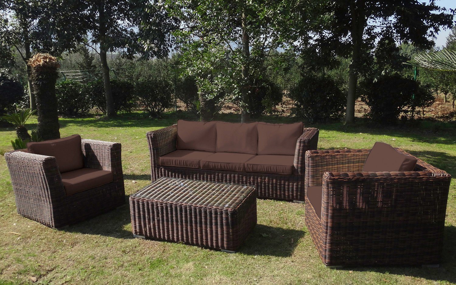 Loungeset »Funky«, 14-tlg., 3er Sofa, 2 Sessel, Tisch 100x58x40 cm, Polyrattan Loungeset »Funky«, 14-tlg., 3er Sofa, 2 Sessel, Tisch 100x58x40 cm, Polyrattan