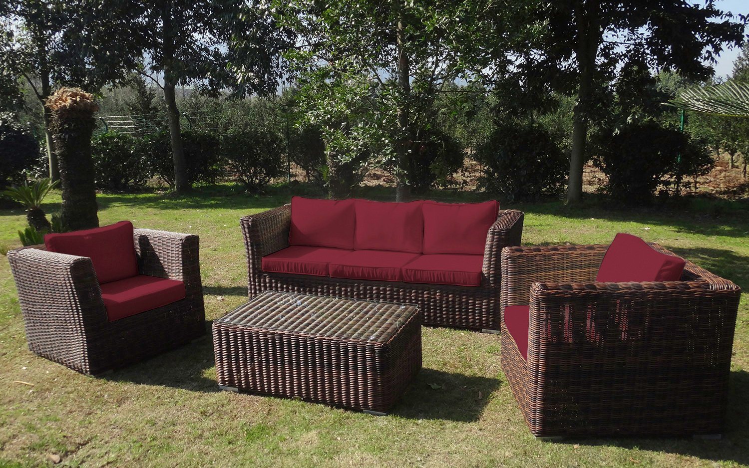 Loungeset »Funky«, 14-tlg., 3er Sofa, 2 Sessel, Tisch 100x58x40 cm, Polyrattan Loungeset »Funky«, 14-tlg., 3er Sofa, 2 Sessel, Tisch 100x58x40 cm, Polyrattan