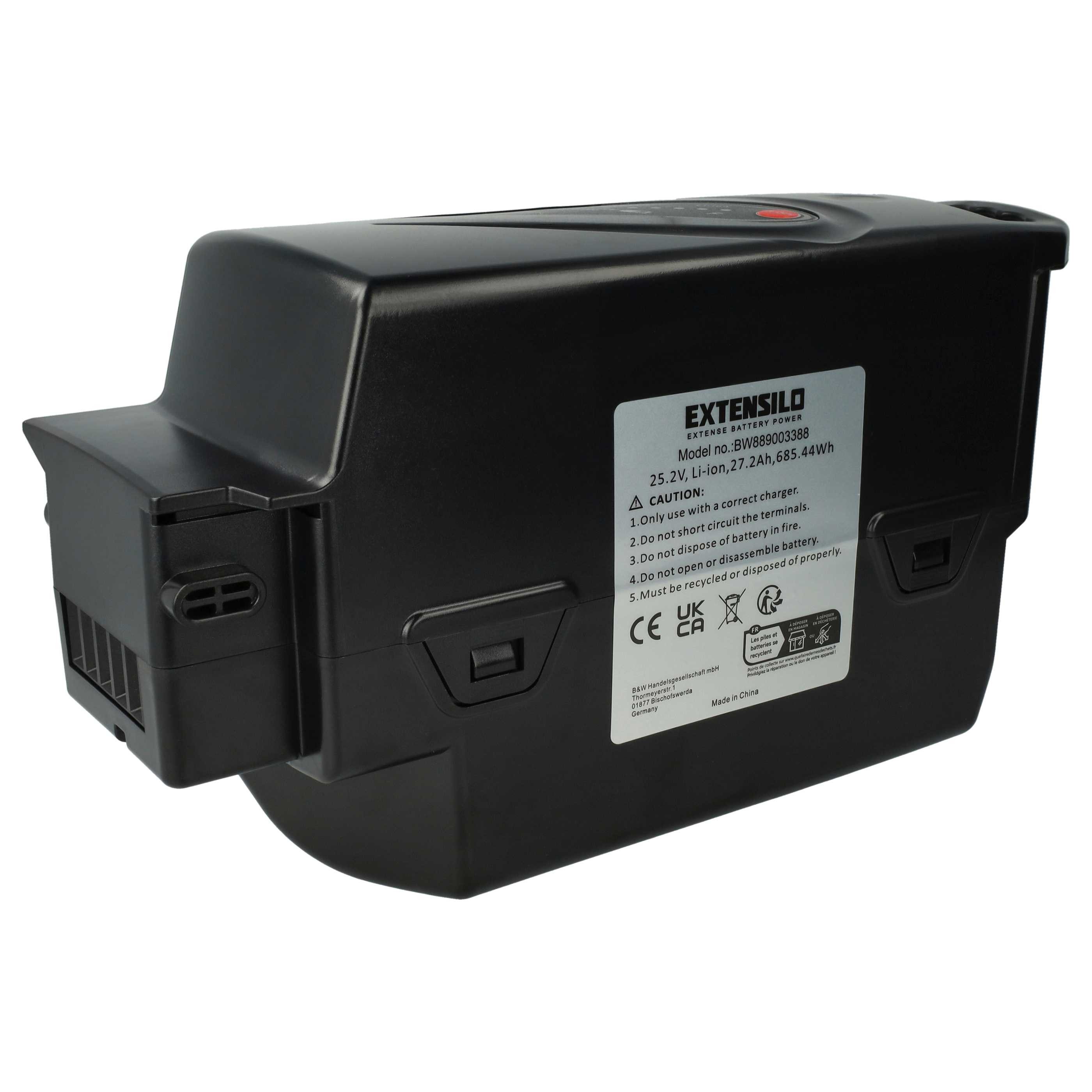 Extensilo Akku Ersatz für Panasonic NKY 289B2, NKY 267B2, NKY 269B02, NKY 269B2, E-Bike Akku Akku Li-Ion 27200 mAh (26 V, 1 St), Leistungsfähiger Austausch-Akku für Pedelec, Elektrofahrrad, E-Bike