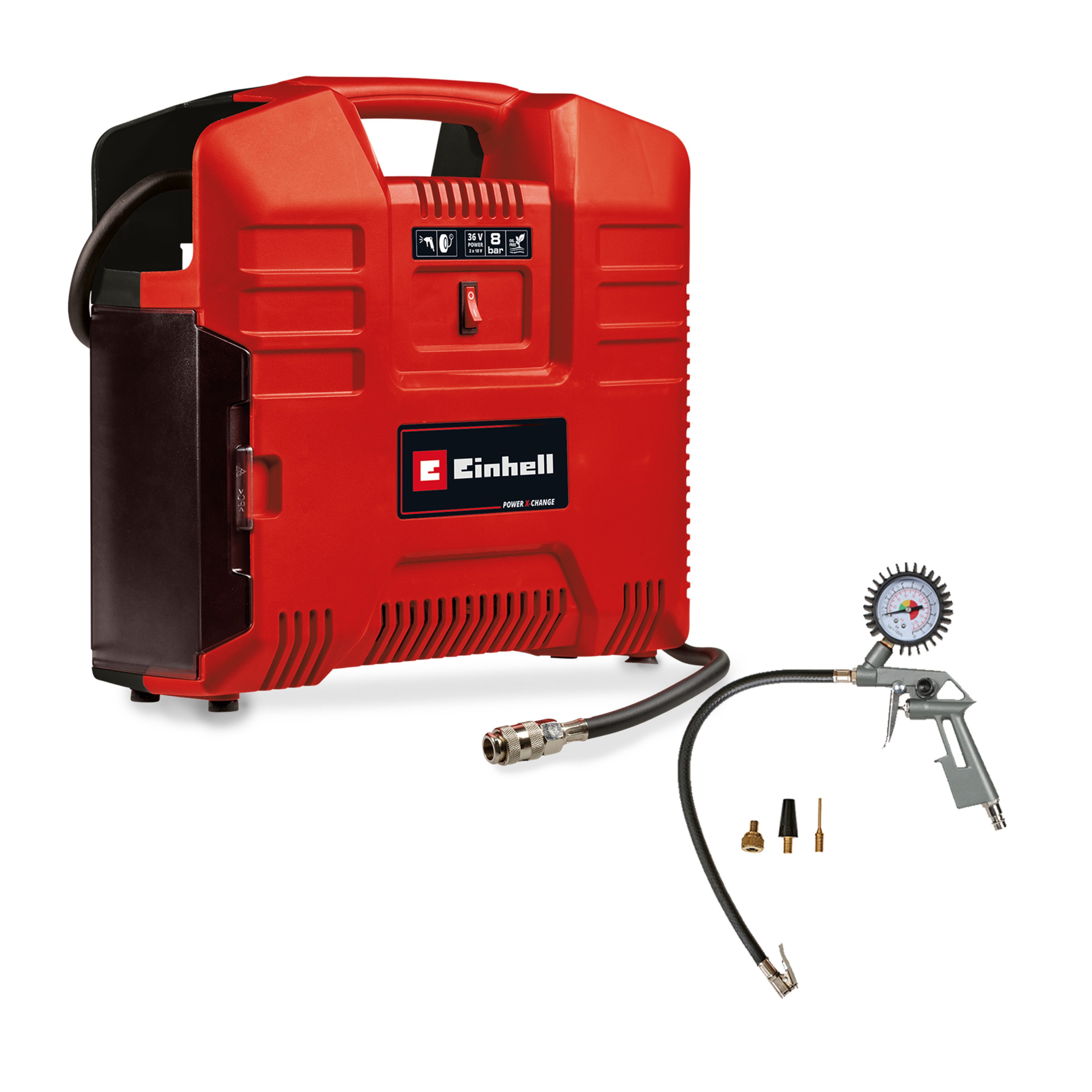 Einhell Koffer-Kompressor TE-AC 36/8 Li OF Set-Solo, max. 8 bar, ohne Akku und Ladegerät, inkl. Aufbewahrungskoffer