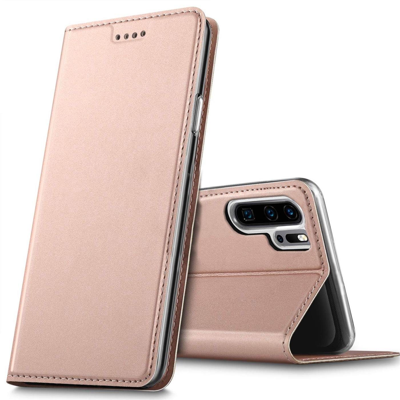 CoolGadget Handyhülle Klapptasche Wallet Kartenfach für Huawei P30 Pro 6,5 Zoll, Ultra Slim Flip Case Hülle Klapphülle Cover Schutzhülle