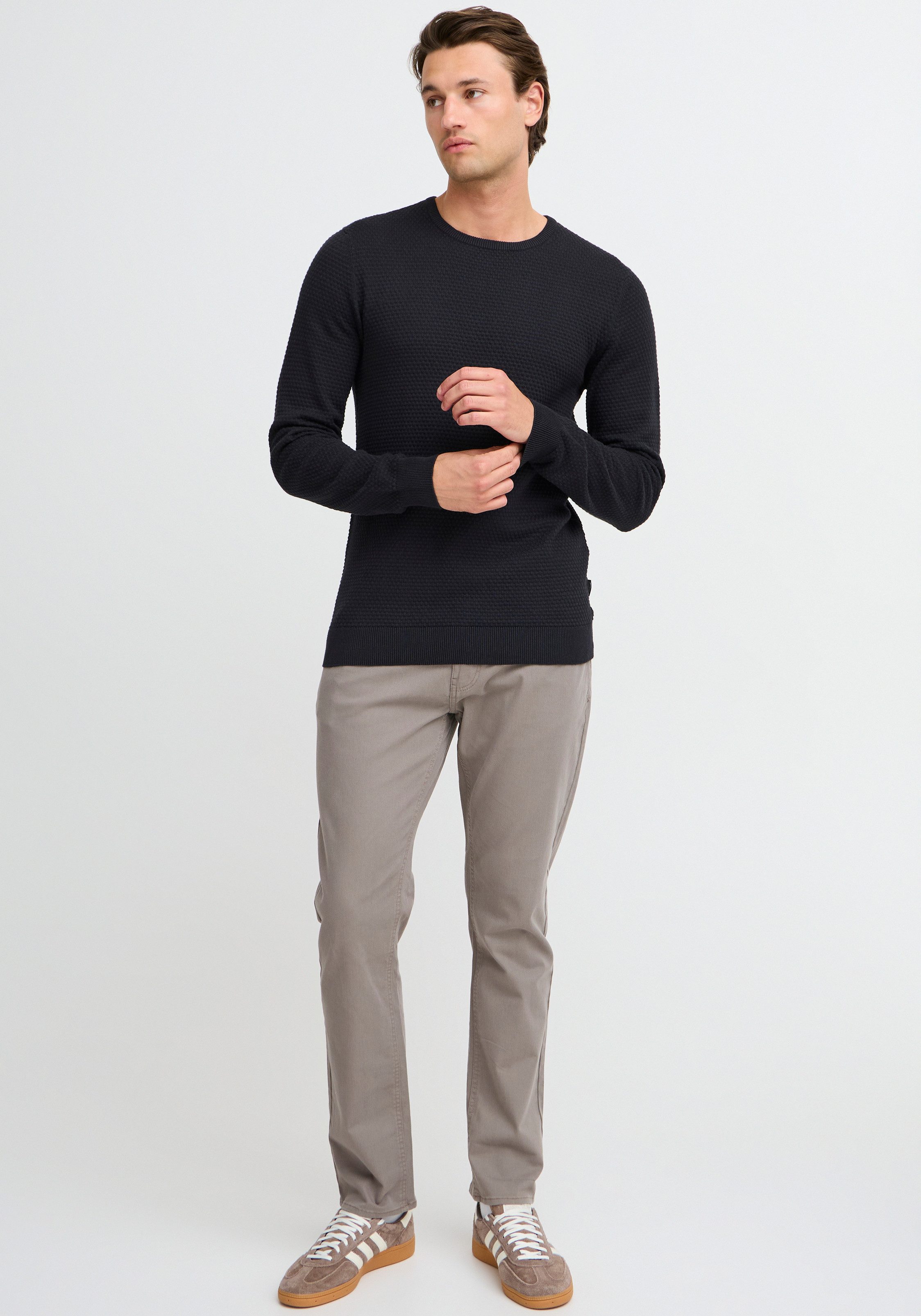 Blend Rundhalspullover BHREDHILL crewneck mit Markenlabel, aus Baumwolle, Slim Fit, ohne Verschluss