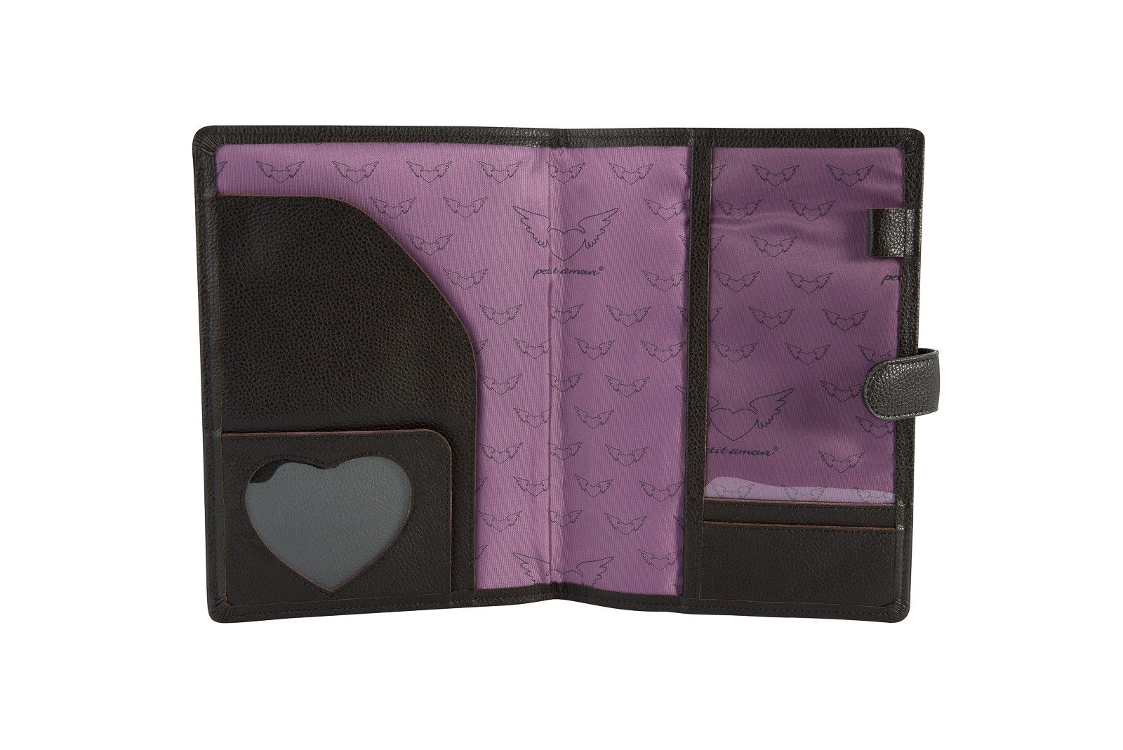 petit amour Organisationsmappe Dokumententasche & A5 Ledermappe LEONIE Organizer Sammelmappe, Fotofach Herzform Leder