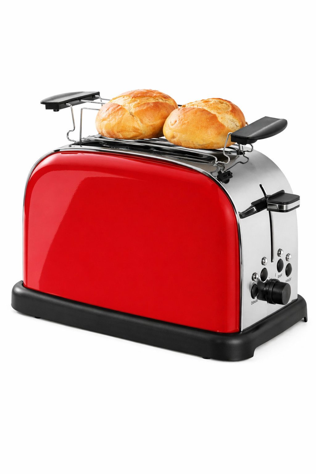 Cilio 2-in-1-Toaster Cilio 2'er Toaster RETRO Toastautomat Brötchenaufsatz Auftaufunktion, 2 kurze Schlitze
