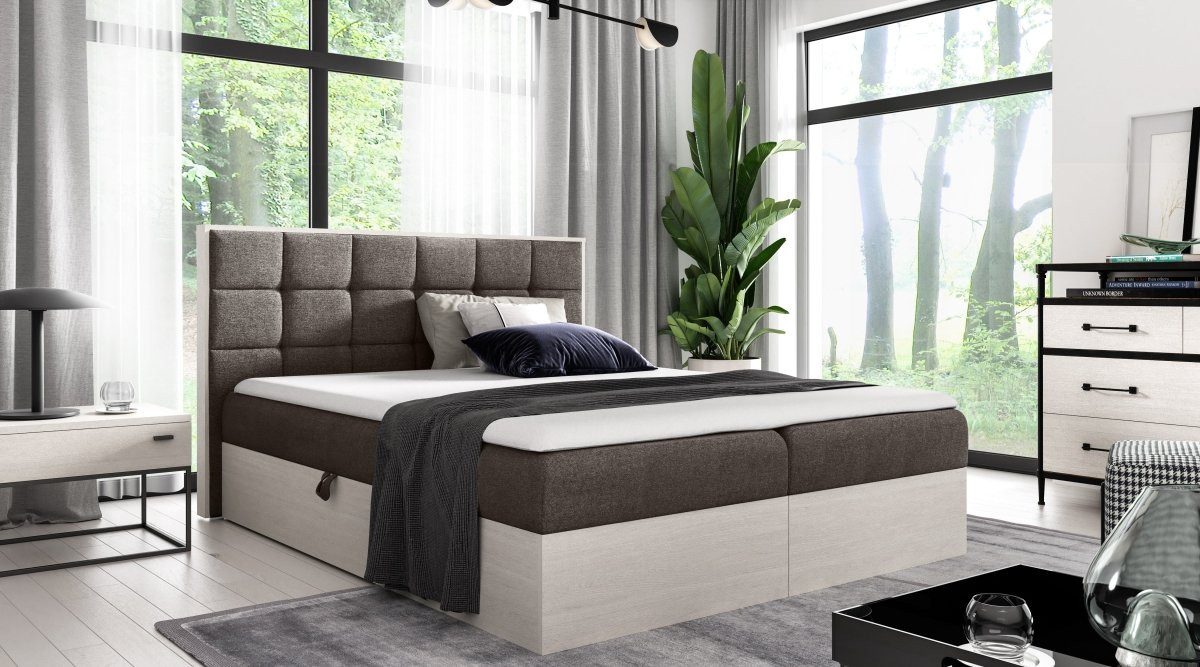 Luxusbetten24 Holzbett Designer Holzbett Kinea, mit Stauraum