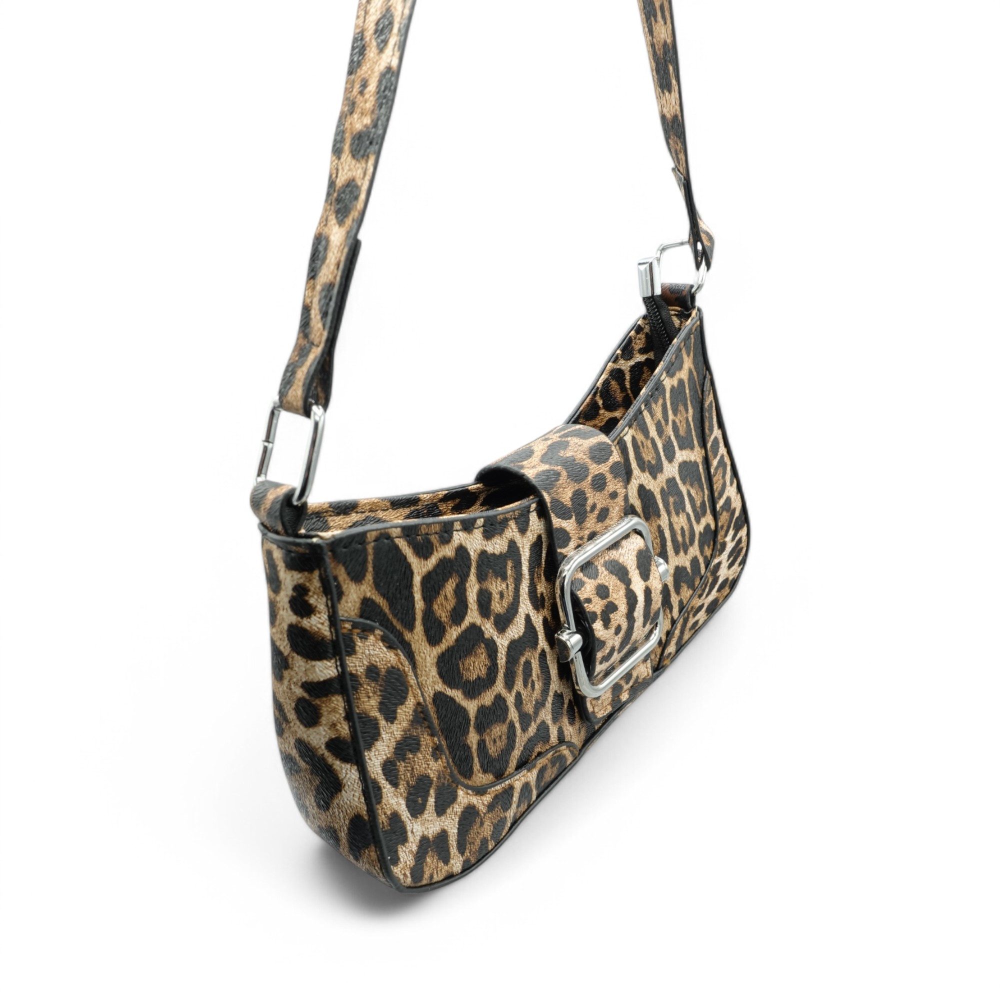 Eyecatcher Handtasche Glamouröse Schultertasche im Leoparden-Look mit Schnalle – Dein Statem (Einzeln)