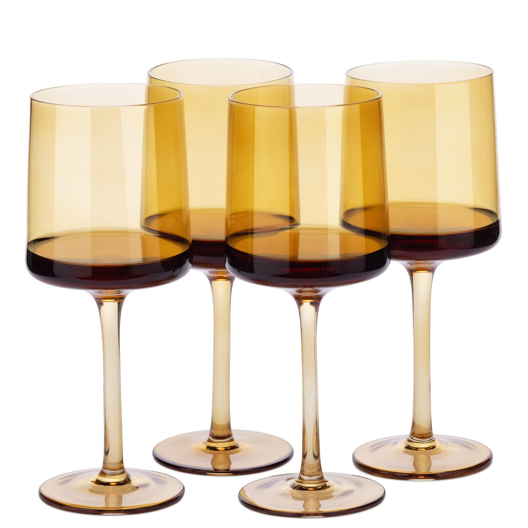 Navaris Weinglas bernsteinfarben 4er-Set Glas getönte Weingläser, Farbige - Weingläser