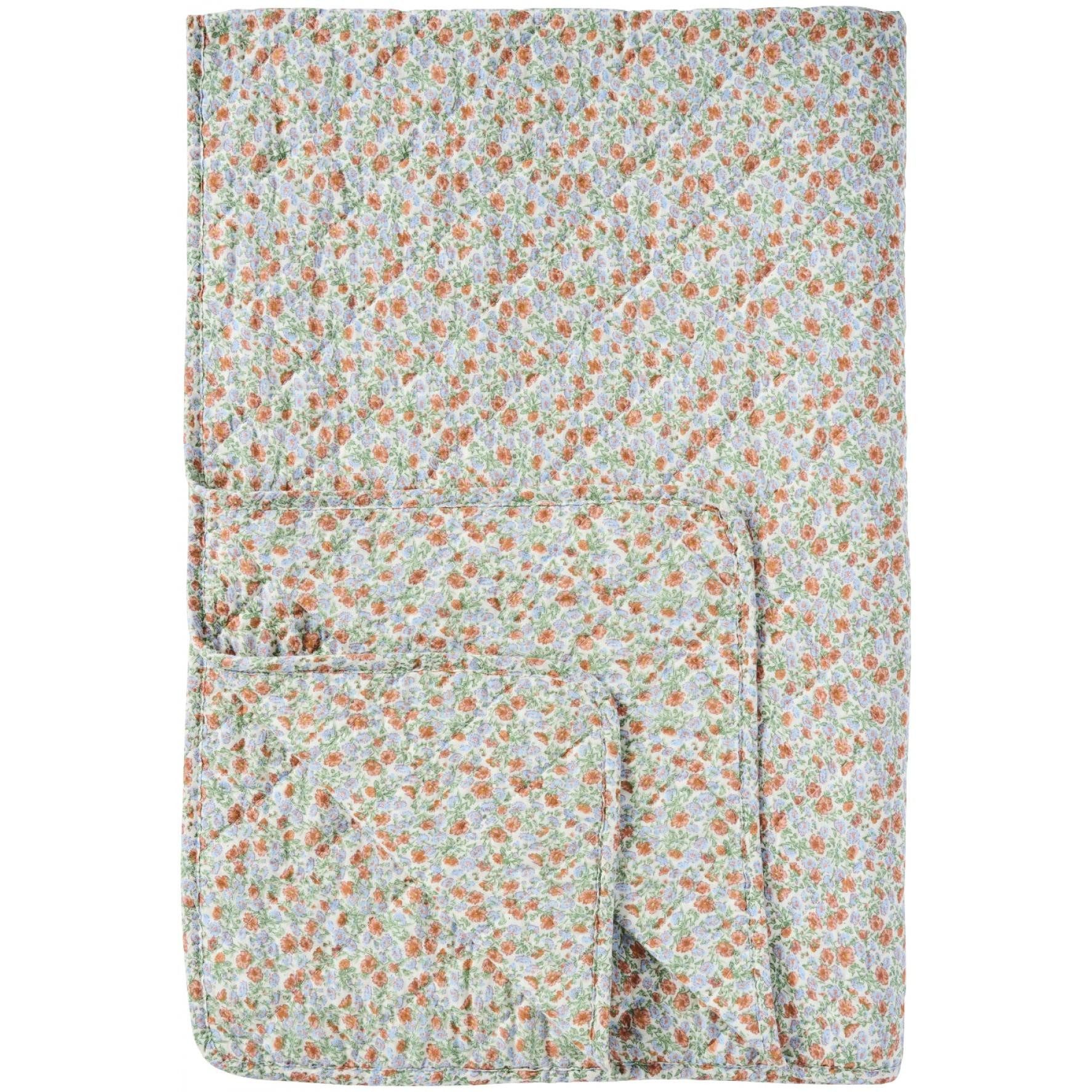 Wohndecke Ib Laursen Quilt Decke Tagesdecke Hellblau Rost Gemustert, Ib Laursen