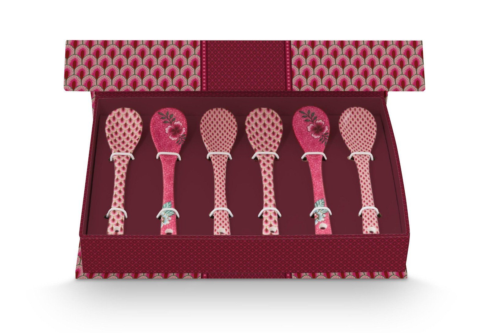 Besteck-Set Flower Festival Oriental Geschenkset Teelöffel dark pink 13cm