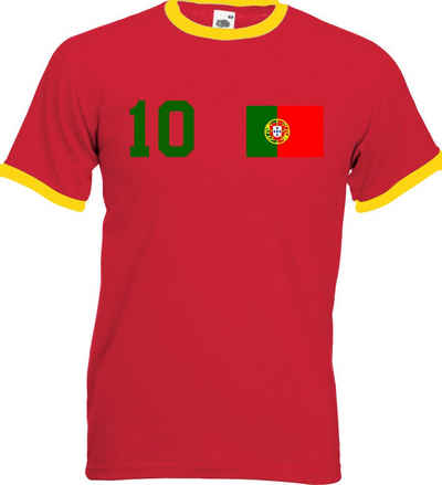 Youth Designz T-Shirt Portugal Herren T-Shirt im Fußball Trikot Look mit trendigem Motiv
