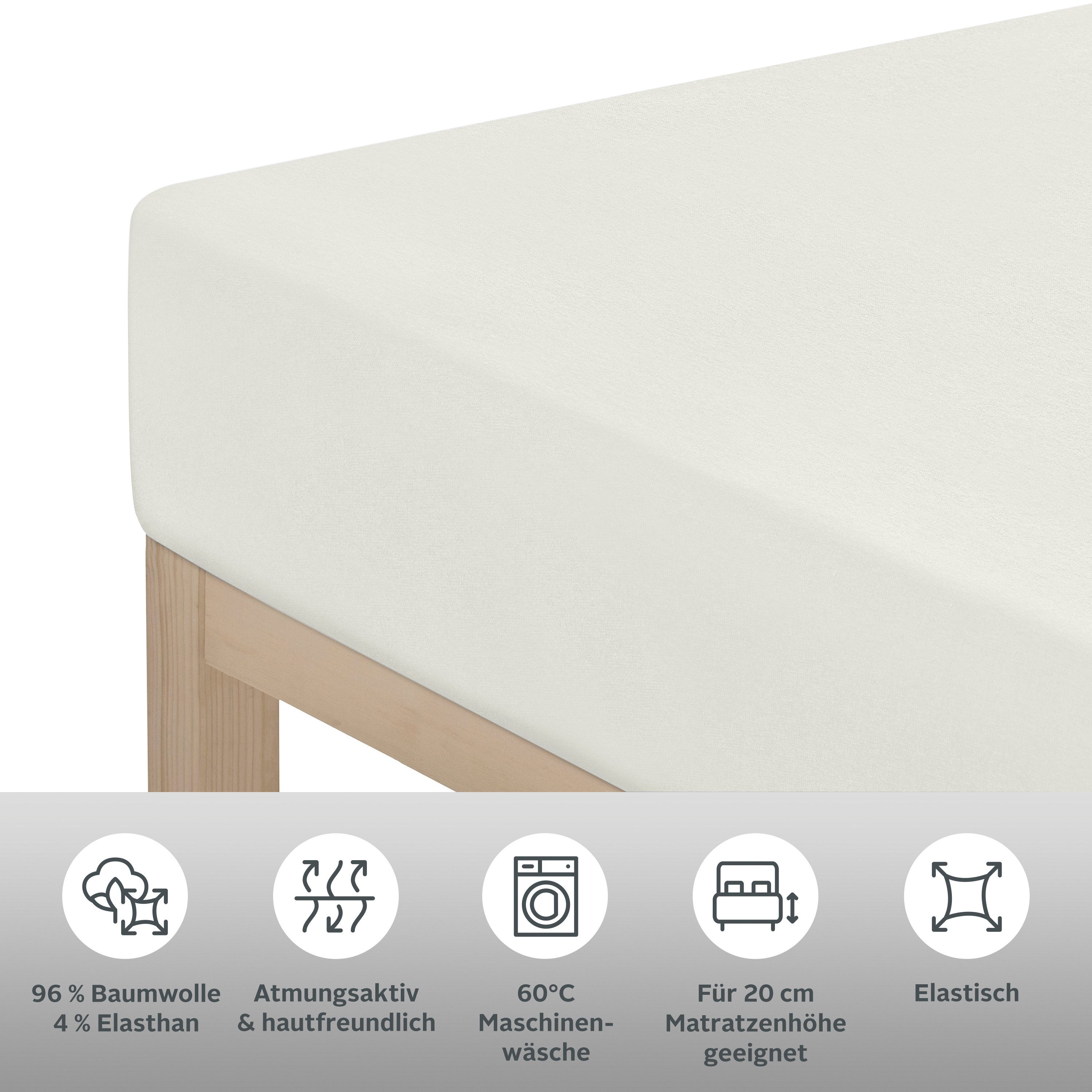 OTTO home Spannbettlaken Cremona Comfort, Jersey-Elasthan, Gummizug: rundum günstig online kaufen