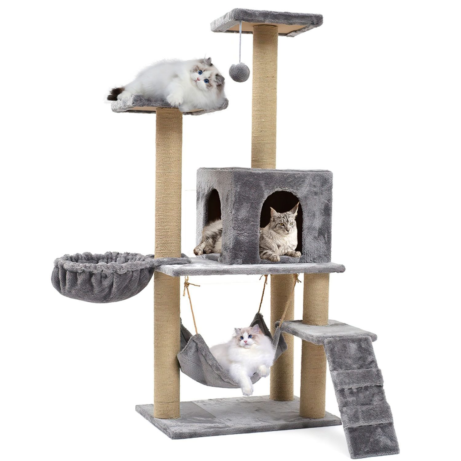 Refined Living Kratzbaum Katzenkratzbaum mit Hängematte günstig online kaufen