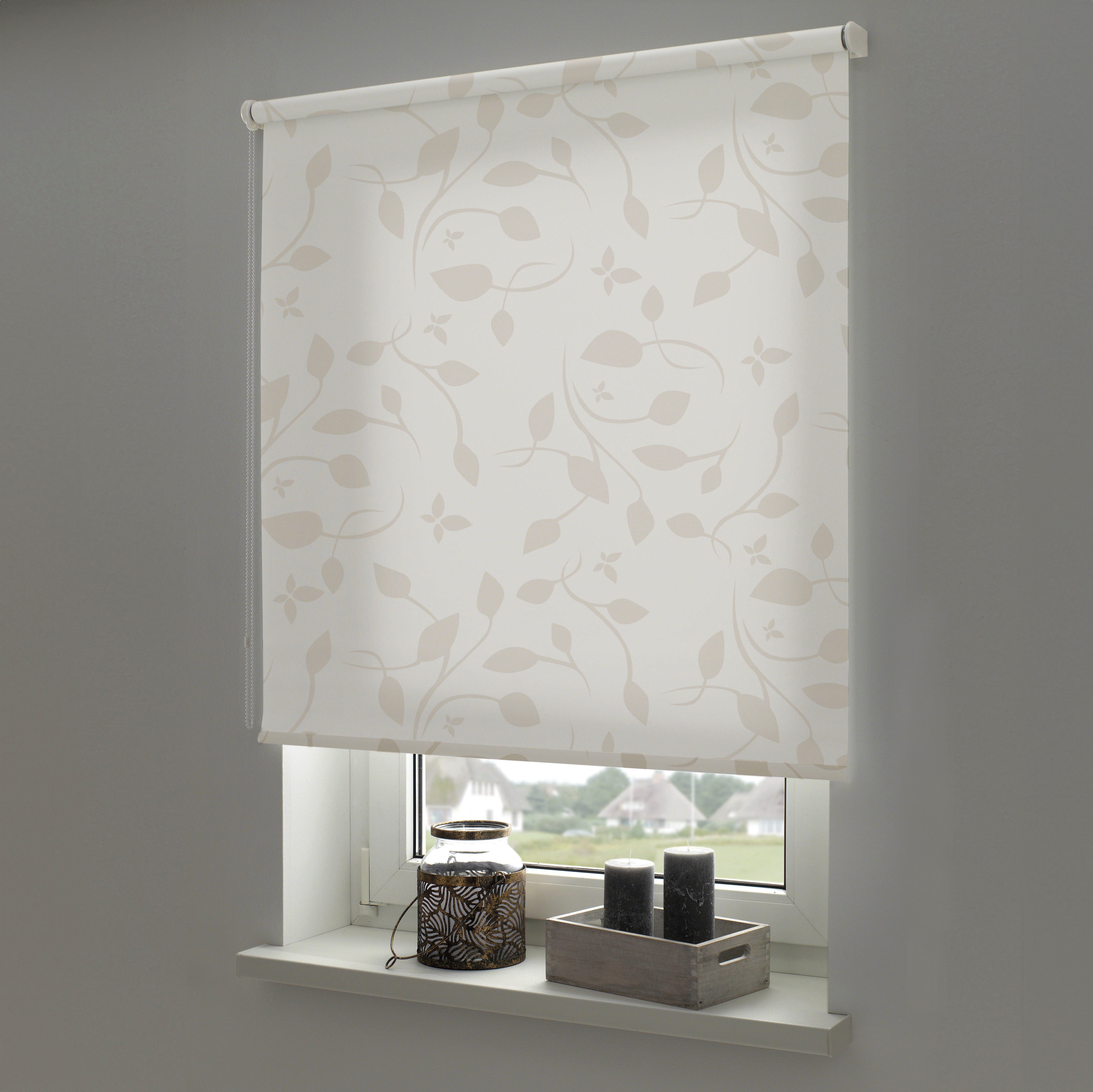 Seitenzugrollo Seitenzugrollo Design Ranke, Liedeco, transparent, freihängend, verschraubt, Lichtdurchlässig mit Sichschutz, flexibel montierbar