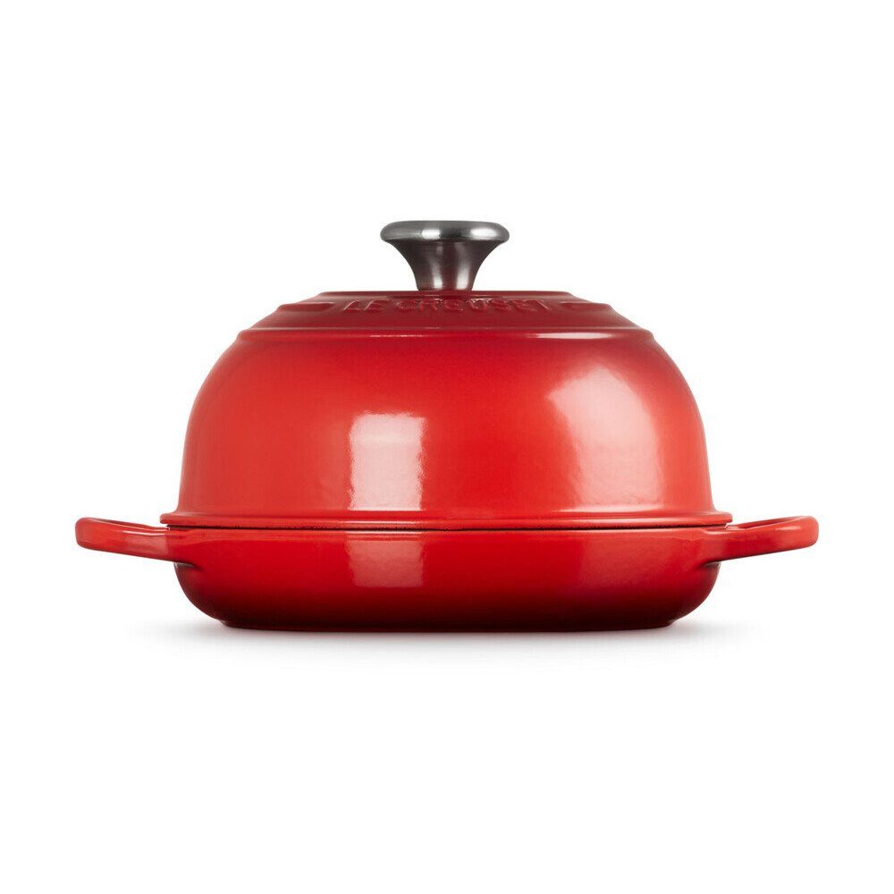 LE CREUSET Bräter Brot-Bräter 24 cm Signature Kirschrot, Emailliertes Gusseisen, Brottopf, Cocotte, zum Brotbacken & Schmoren, Ø24cm, Made in France