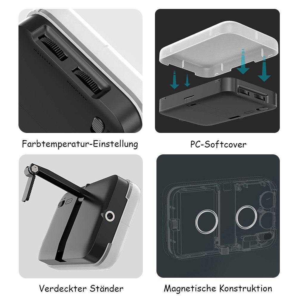 TUWENA Videoleuchte Selfie Licht, Clip-On-Licht mit Soft-Diffusor & integriertem Ständer, Für Computer Webcam, Laptop, Zoom Videokonferenzen, Make up Fotografie