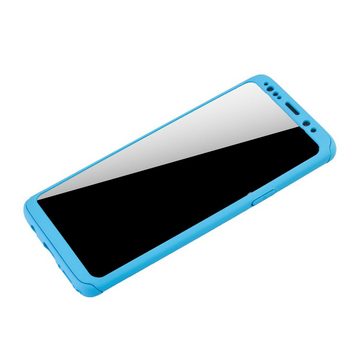 König Design Handyhülle Samsung Galaxy S9 Plus, Samsung Galaxy S9 Plus Handyhülle 360 Grad Schutz Full Cover Blau