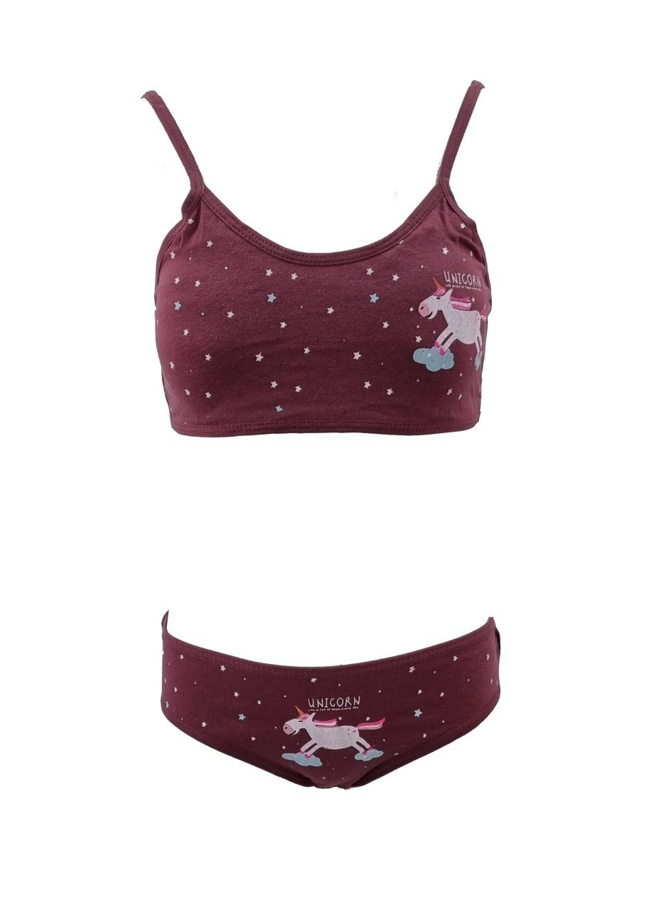 Girls Fashion Set: Bustier Mädchen Bustier + Slip, Unterwäsche Set, MS2080 (Set)