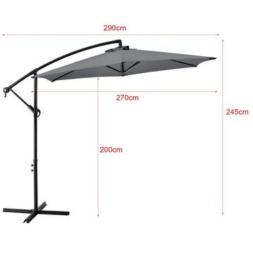 Sonnenschutz, casa.pro, blickdicht, Ampelschirm »Budva« Sonnenschirm mit Schirmständer 270cm