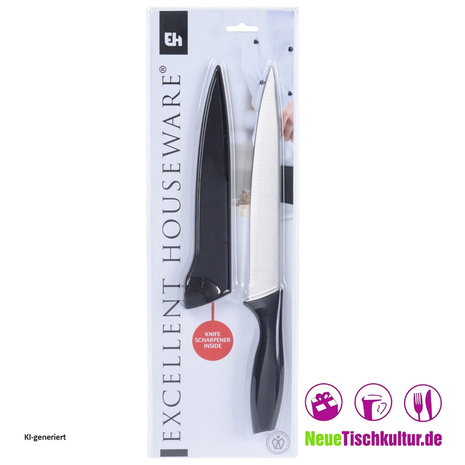 Neuetischkultur Allzweckmesser Ausbeinmesser mit Schärfer, Kochmesser Allzweckmesser