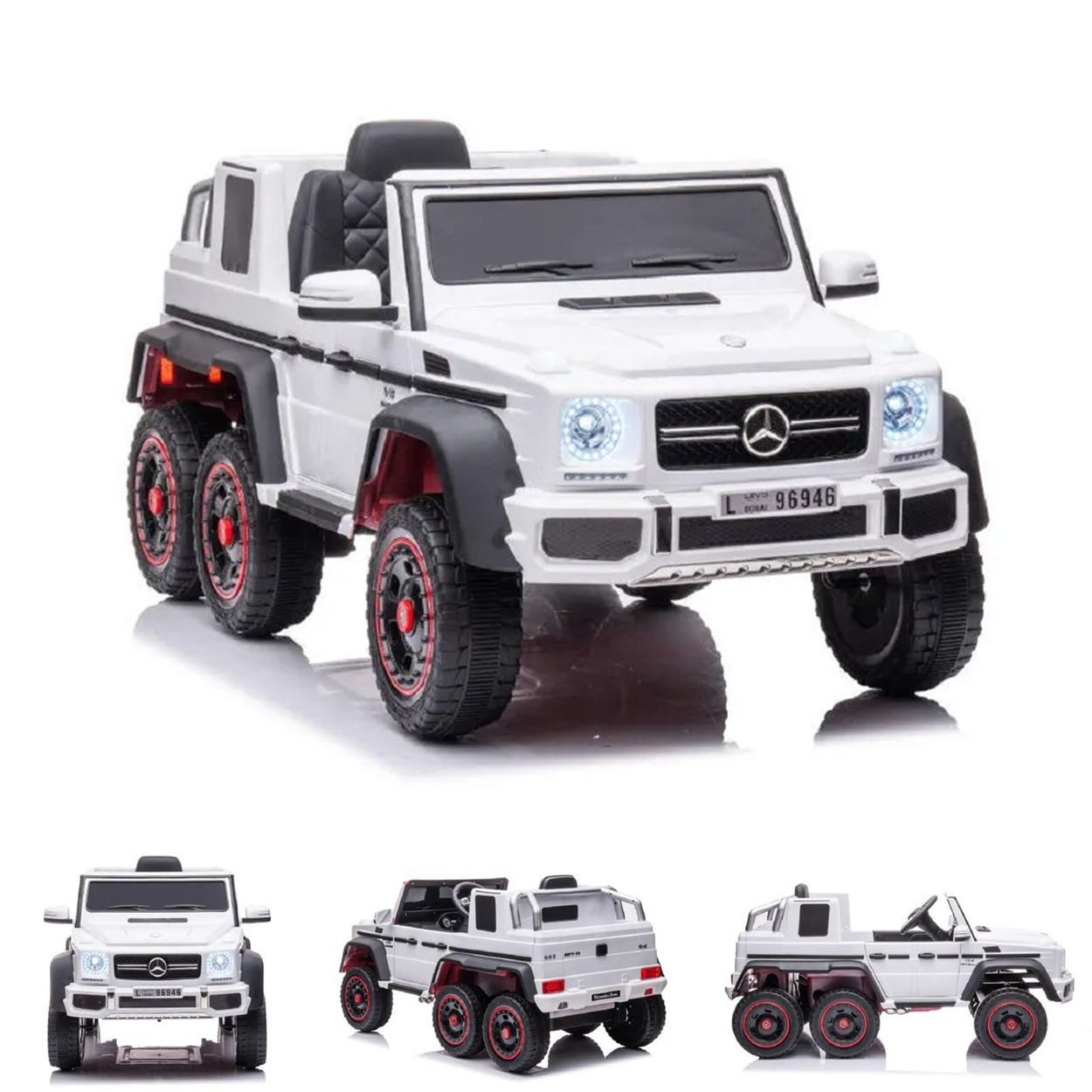 ES-Toys Elektro-Kinderauto Kinderauto Mercedes G63 AMG, Belastbarkeit 40 kg, 6x6, EVA-Reifen, MP3, Fernbedienung