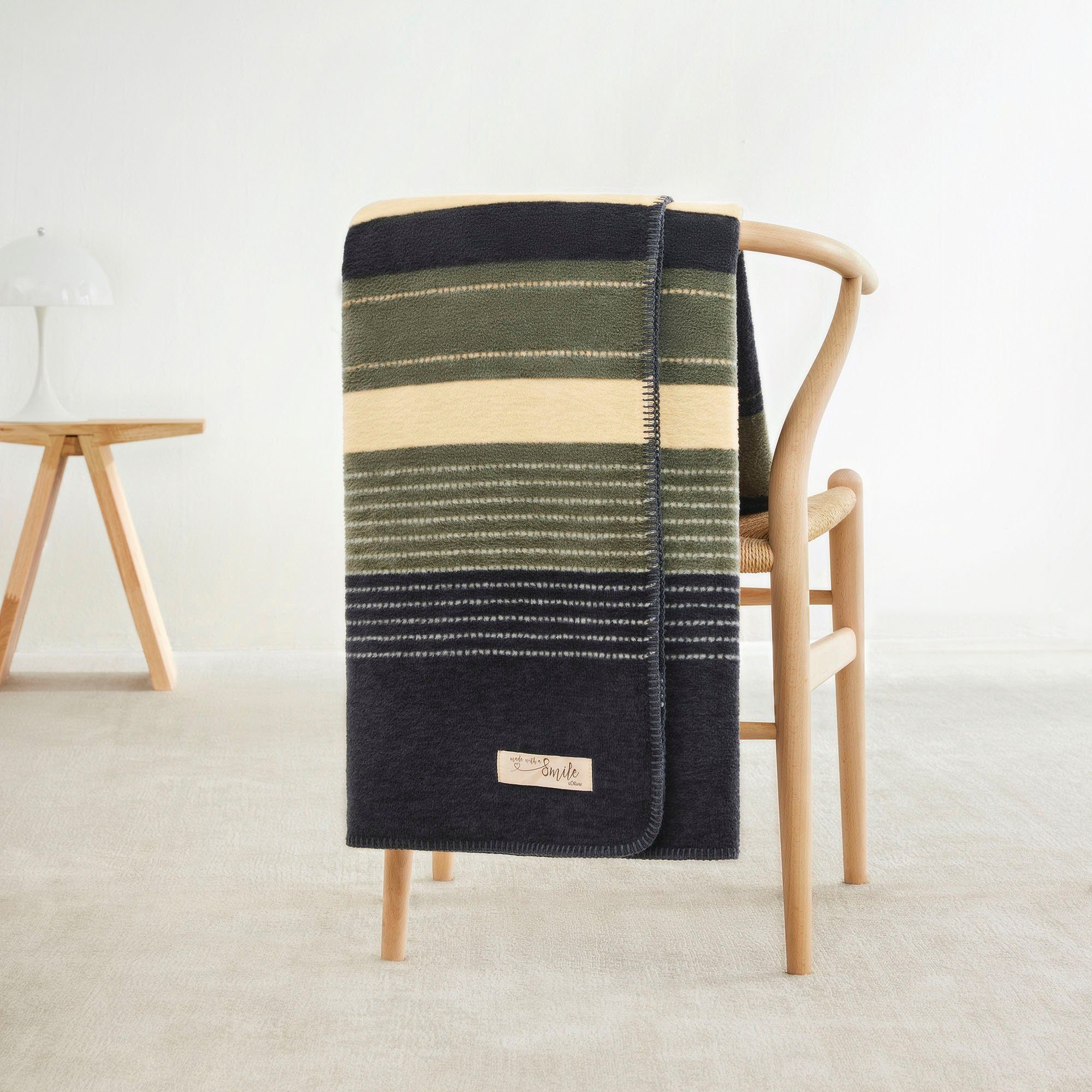 IBENA, Streifen-Design s.Oliver, Wohndecke Jacquard Decke im