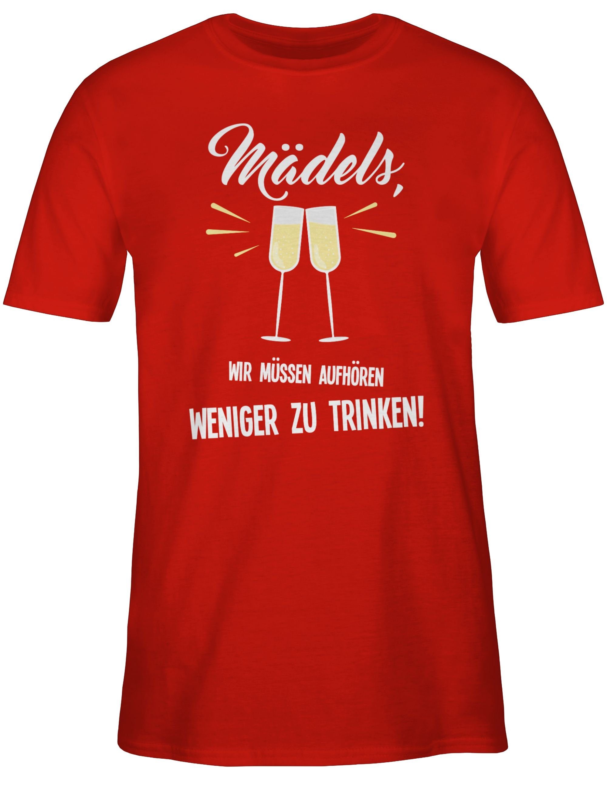 Shirtracer T-Shirt Mädels Wir müssen aufhören weniger zu trinken Sprüche Statement