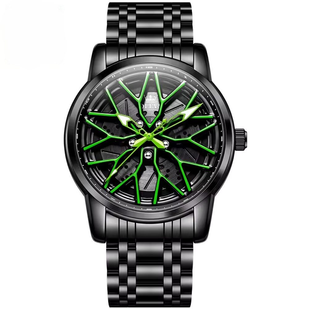 OLEVS Quarzuhr Felgenuhr Olevs Motorsport Herren Armbanduhr im 3D Felgendes günstig online kaufen