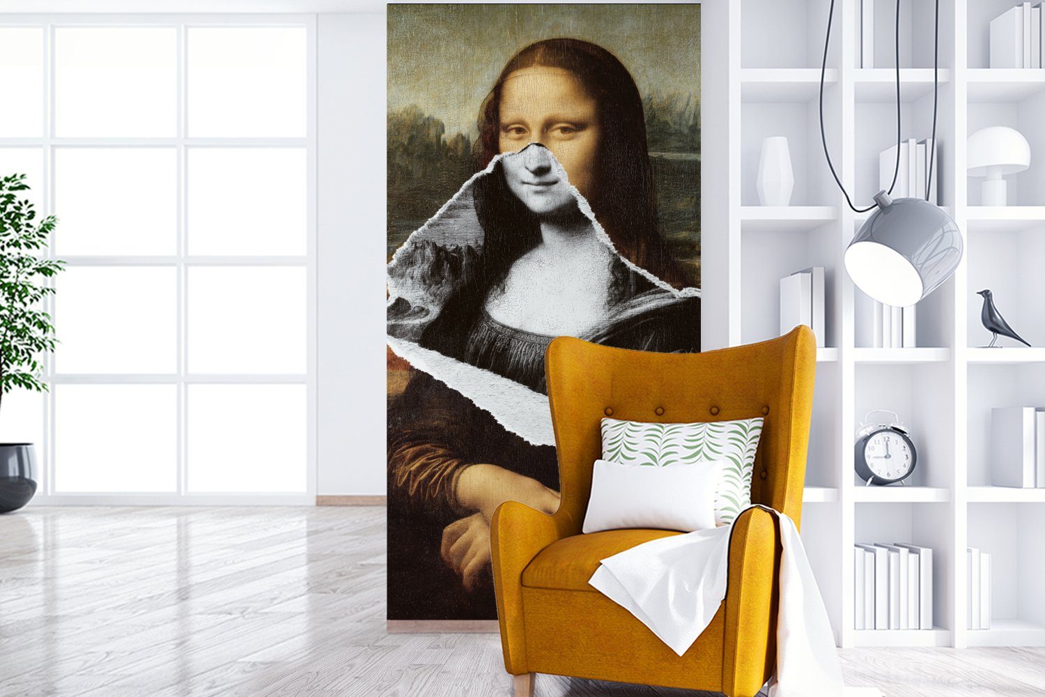 Wohnzimmer MuchoWow bedruckt, Mona (2 Vinci für - Vliestapete Fototapete Fototapete Matt, Schlafzimmer Da Küche, - Kunst, St), Lisa