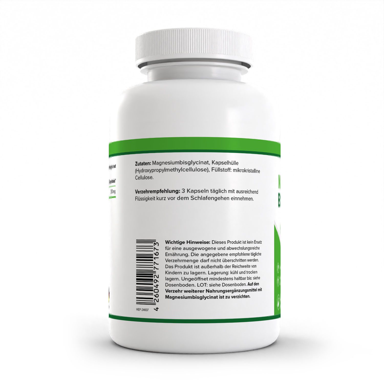 Zec+ Nutrition HEALTH+ MAGNESIUM-BISGLYCINAT, 120 Kapseln Kapseln