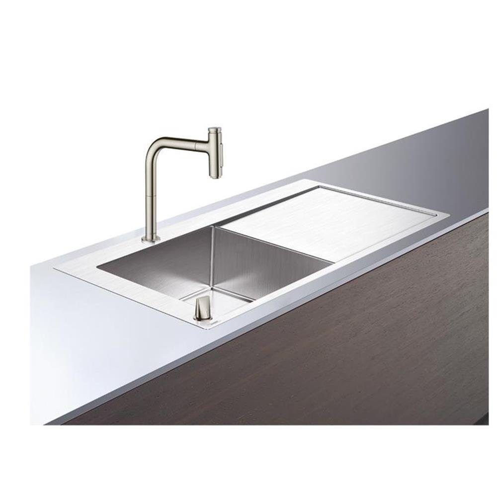 mit hansgrohe 450 Einbauspüle 104,5/51 hansgrohe Edelstahlspüle Küchenarmatur Select cm C71-F450-12,