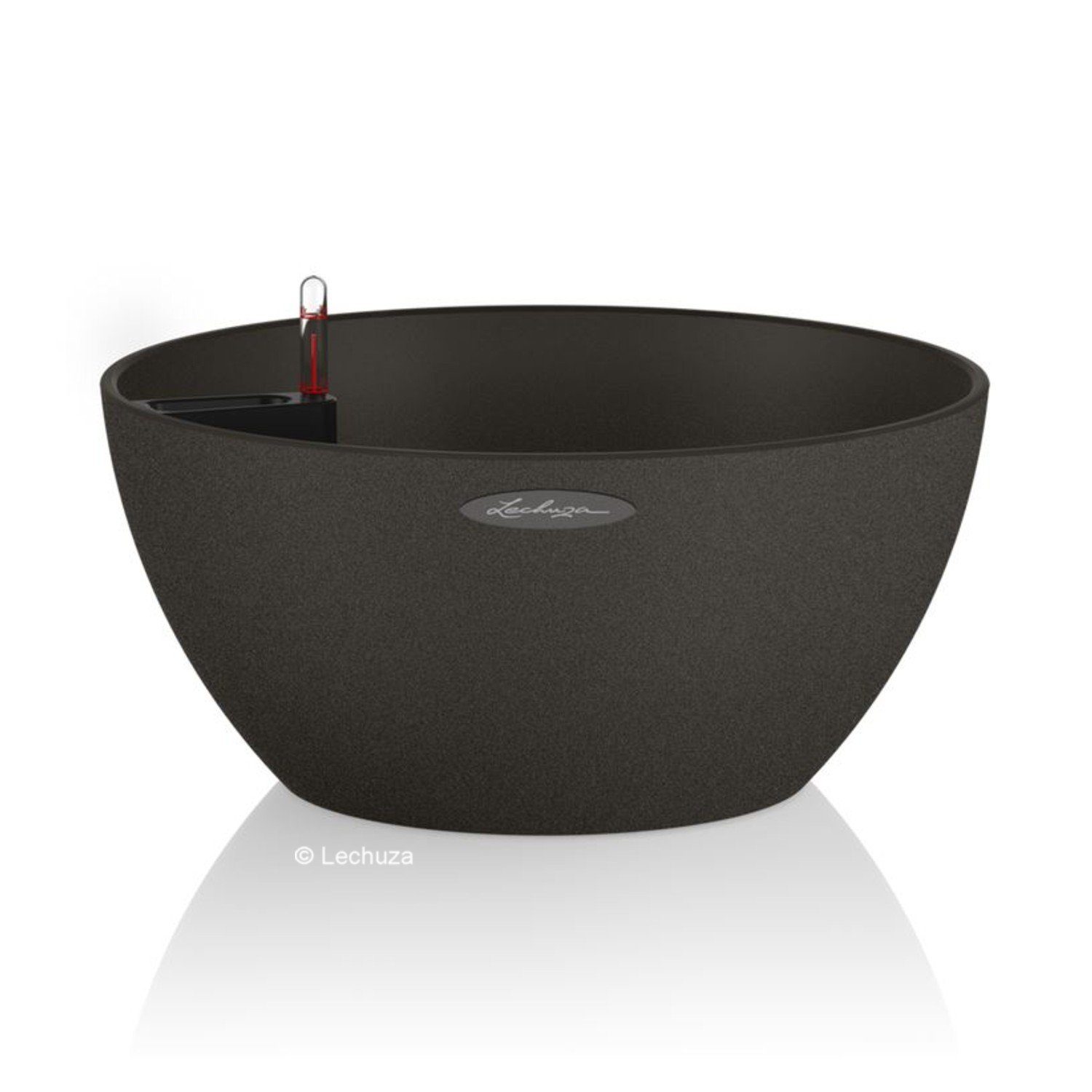 Lechuza® Pflanzschale Cubeto Stone 30 graphitschwarz (Komplettset)