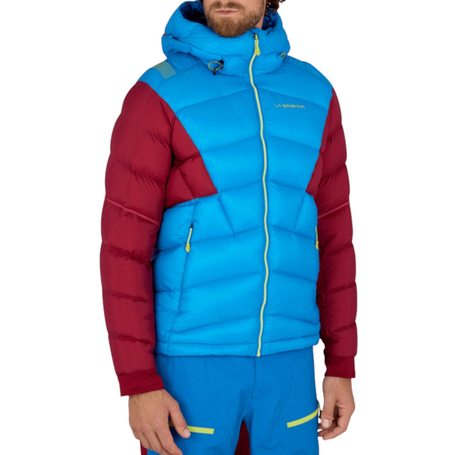Winterjacke Supercouloir 1000 Down (Bergsteigen, sehr warm) blau/sangriarot Herren