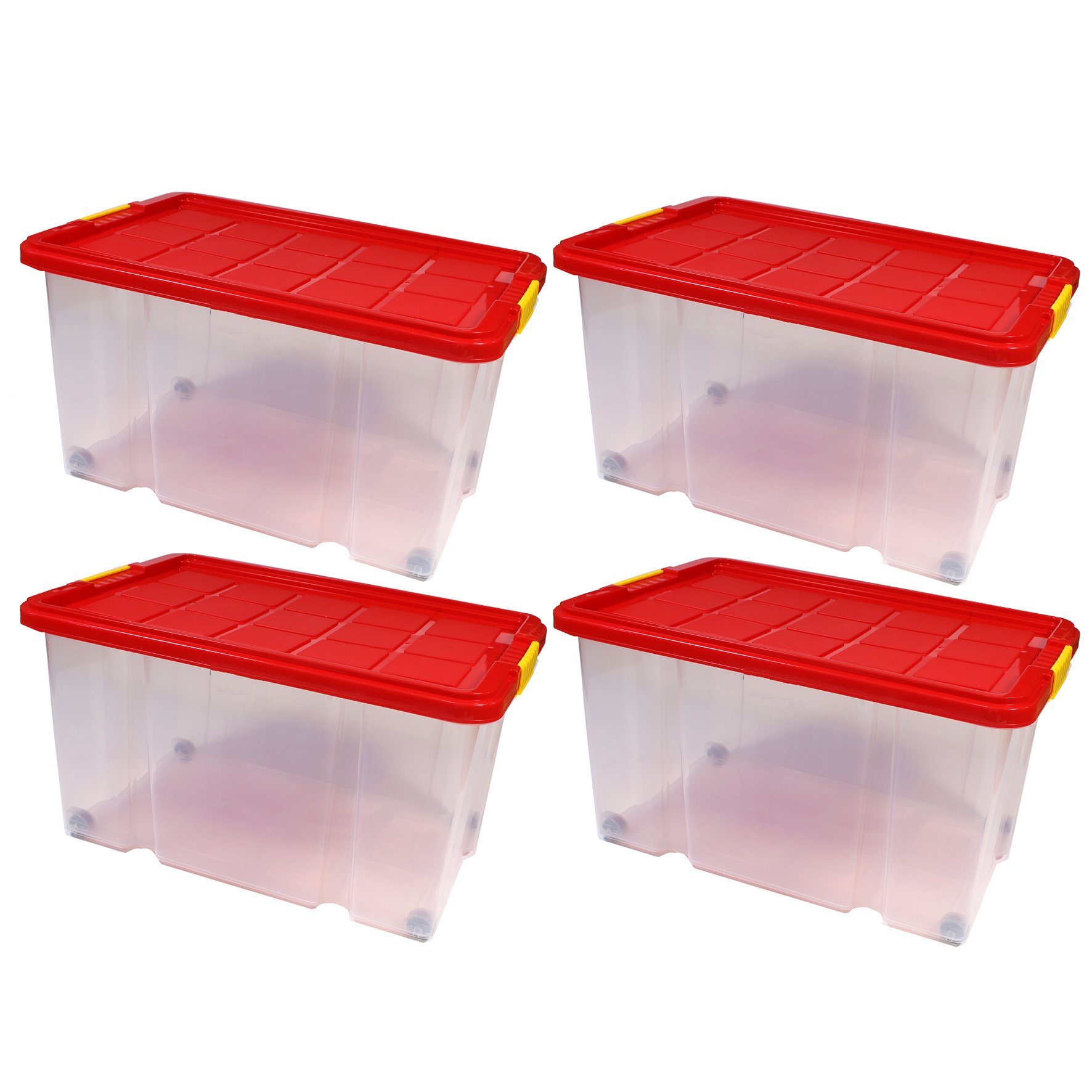 BigDean Aufbewahrungsbox 4 Stück Eurobox mit Deckel und Rollen 60 X 40 X 32 günstig online kaufen