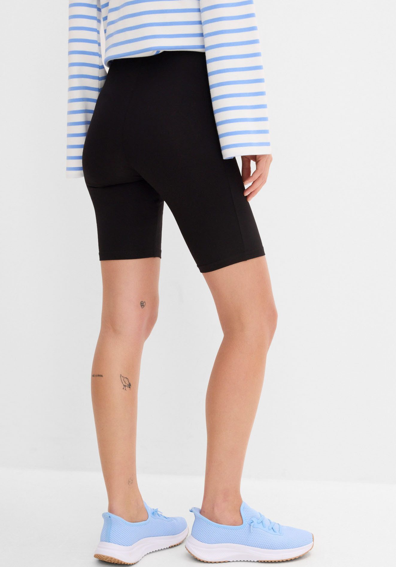 bonprix Radlerhose (Packung, 2-tlg) aus elastischem Material, taillenhoher Bund mit Gummizug, Skinny Fit