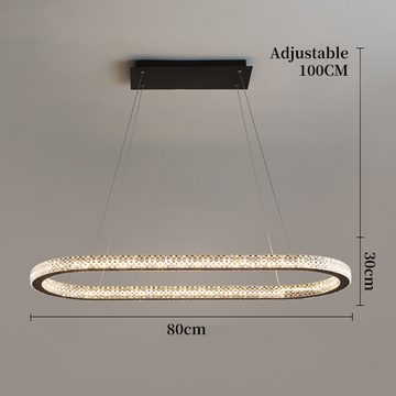 JDONG LED Pendelleuchte esstisch Hängeleuchte Schwarz 54W Dimmbar, LED fest integriert, Kaltweiß, Warmweiß, Neutralweiß, Tageslichtweiß, Hängeleuchte für Wohnzimmer Schlafzimmer Esszimmer Esstisch