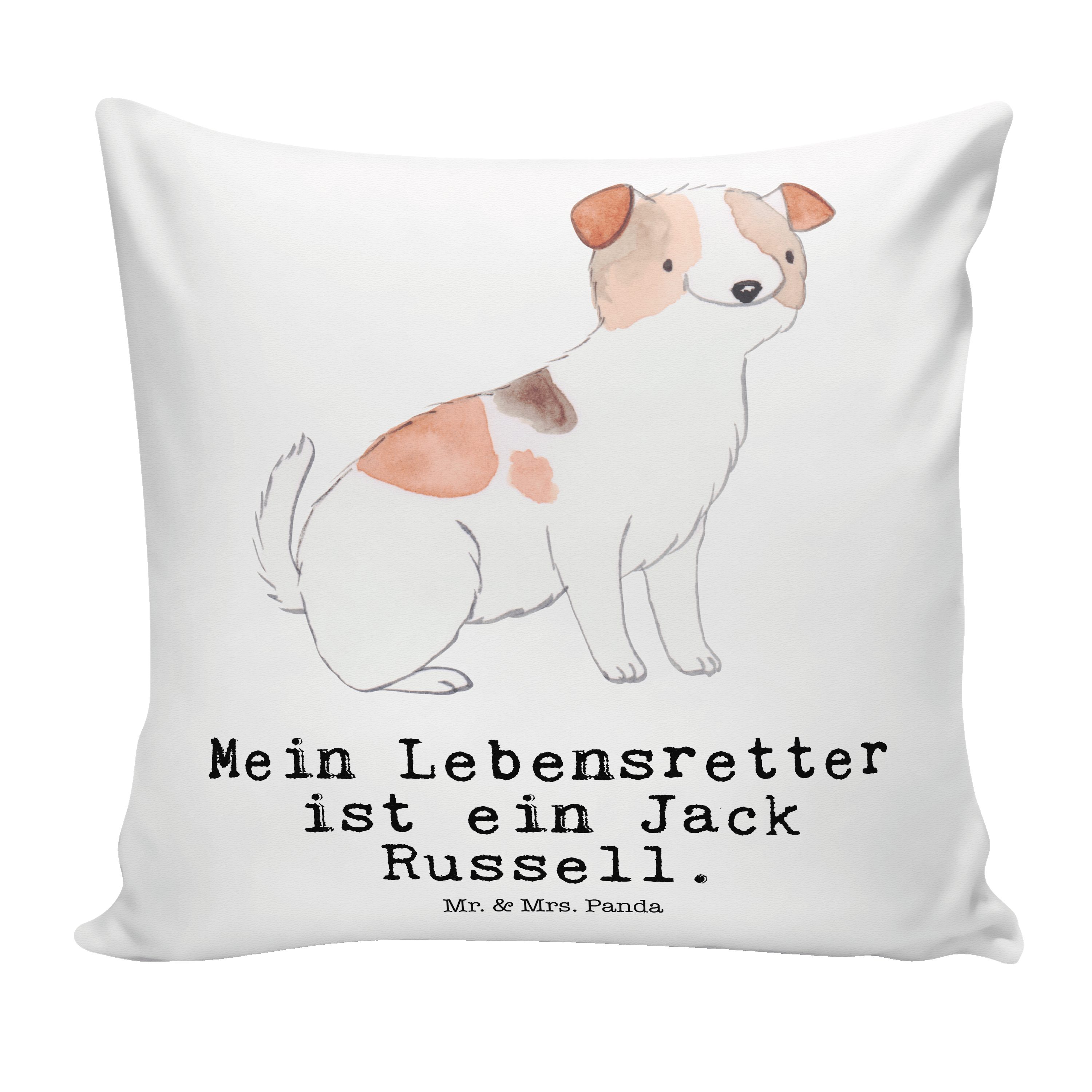 Mr. & Mrs. Panda Dekokissen Jack Russel Terrier Lebensretter - Weiß - Geschenk, Welpe, Dekokissen